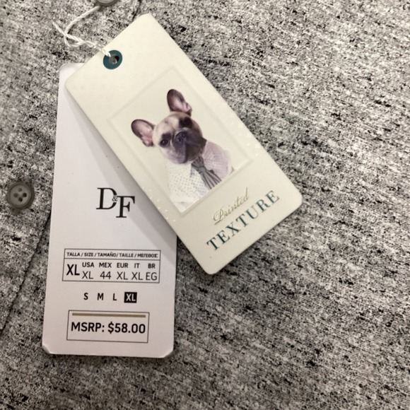 Denim & Flower Ricky Singh Mens XL Gray Printed Texture Long Sleeve Shirt - Picture 5 of 10